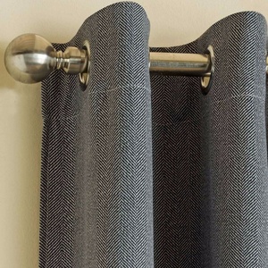 Readymade Thermal Blackout Coton Linen <strong>Curtain</strong> in Grey Colour - Product Image 2