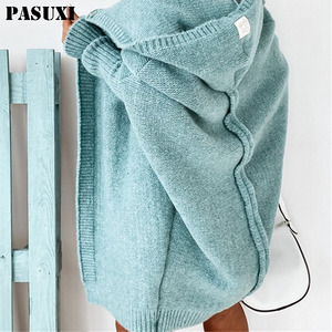 PASUXI automne nouveau <span class=keywords><strong>mi</strong></span>-<span class=keywords><strong>long</strong></span> tout match <span class=keywords><strong>Cardigan</strong></span> femmes lâche manches chauve-souris chandails pull à capuche ample veste <span class=keywords><strong>femme</strong></span> - Product Image 1