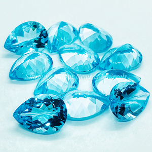 Precio de fábrica al por mayor 13x18mm corte de pera Topacio azul cielo natural anillo de gota suelto facetado de alta calidad certificado IGI por quilate - Product Image 6