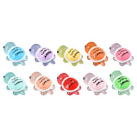 Accessoires en résine Kawaii avec impression de lettres, tortue lumineuse, pendentif animal en résine, breloques tortue en résine qui brillent dans le noir pour la décoration
