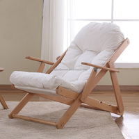 Chaise longue pliante moderne en bois, réglable, portable, pour la plage, la piscine, le salon ou l'extérieur