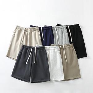 Short de sport d'été décontracté pour hommes et femmes Style de rue américain solide Cinq pantalons Cordon de serrage 340g Teint uni lourd - Product Image 5
