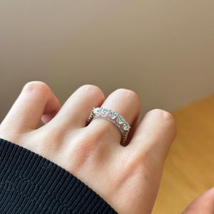 Dylam Exclusive Design 925 Sterling <b>Silver</b> 5A Cubic Zirconia Wedding <b>Eternity</b> Promise Engagement Women Band <b>Rings</b> - Product Image 5