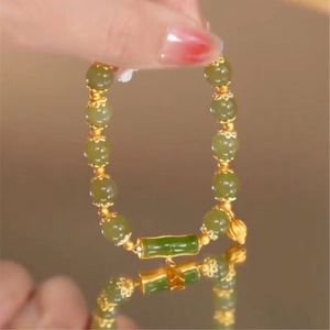 2022 Fashion Jewelry Wholesale Natural Bamboo Jade <b>Bracelet</b> Crystal Gemstone <b>Beads</b> Jade Handmade Link <b>Bracelet</b> for Women - Product Image 4