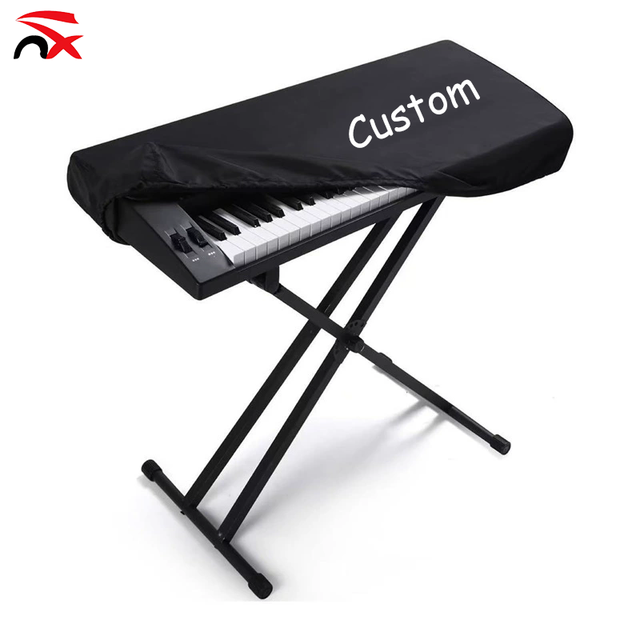 Personalized Adjustable Luxury Soft Black Elastic Stretchable Protective 88 Keys Keyboard Piano Dust Cover With Locking Clasp