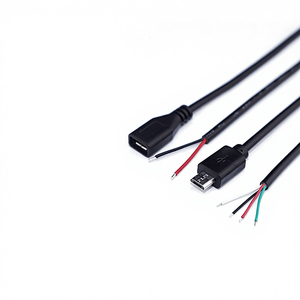 Cabo de Carregamento USB Micro Reto de <span class=keywords><strong>2</strong></span> Núcleos para Fonte de Alimentação e 4 Núcleos para Dados, Conectores Macho e Fêmea para Carregamento e Transferência de Dados - Product Image 2