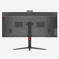 JIALAIBAO PC Gaming All-in-One Hitam Putih Flat, PC All-in-one Intel dengan Webcam Terintegrasi, Set Gaming PC