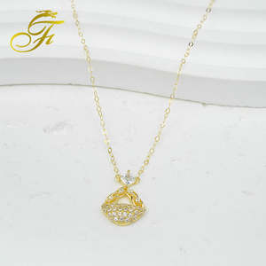 Magnifiques colliers de poche en or 18 carats fabriqués à la main, tour de cou en chaîne Figaro personnalisé avec zircon pour cadeaux de mariage, fiançailles - Product Image 4