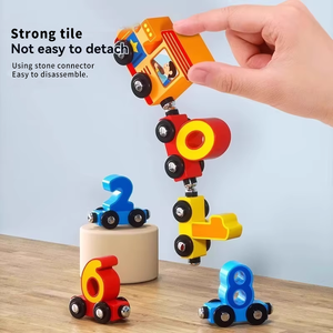 Tren de Números de Madera Montessori, 12 Piezas, Bloques de Construcción Apilables para Contar, Juego Educativo de Matemáticas para Niños Pequeños - Product Image 3