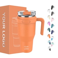 Mug isotherme en acier inoxydable orange, anti-fuite, 40 oz, à double paroi, avec logo personnalisé, OEM ODM, nouvelle arrivée, fabrication de gobelets de haute qualité