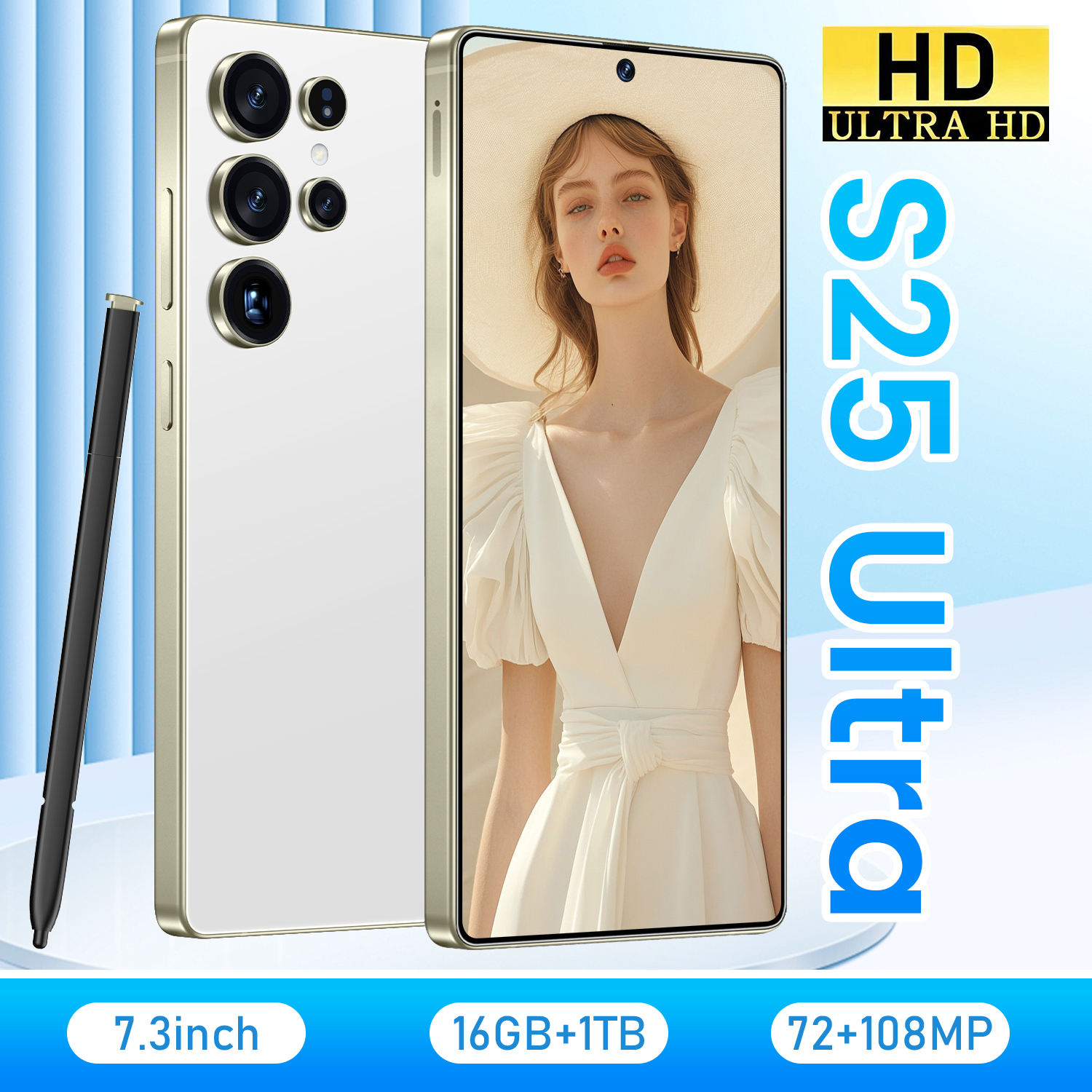 ORANGLES Global Version S25 Ultra 5G Smartphone Android 16 16GB+1TB 7.3 Inch 72+108MP HD Beauty Camera Unlocked Gaming Mobile Phone - detailed closeup view - illustrating benefits - Image 3 of 6 | created for all | Shop Global Version S25 Ultra 5G Smartphone Android 16 16GB+1TB 7.3 Inch 72+108MP HD Beauty Camera Unlocked Gaming Mobile Phone North Carolina | Free Shipping ORANGLES