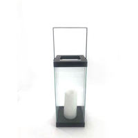 Lanterne solaire à bougie en verre métal rechargeable suspendue décorative pour mariage à l'extérieur