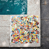 Carreaux de mosaïque en céramique rose doux faits à la main pour villas et murs de centres commerciaux modernes Wabi-Sabi - Fabricant artisanal de carreaux sur mesure OEM