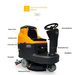 Autolaveuse autoportée pour le <span class=keywords><strong>nettoyage</strong></span> des tapis, équipement de <span class=keywords><strong>nettoyage</strong></span> alimenté par batterie 24V 100Ah Trapeador - Product Image 3