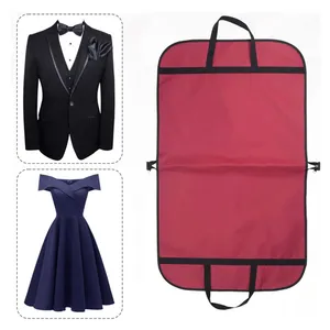 GRS RPET Oxford Non-Woven Nylon Proof Garment Bag For Suit Eco Black Garment Bags Long Travel Coat Cover Garment Bag Suit