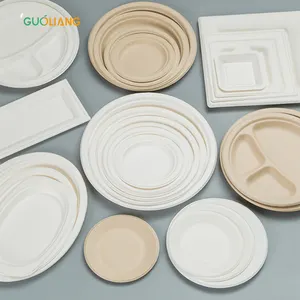 Eco Custom Disposable White Party Paper Plates Dish Uncoated Custom Print Paper Plate