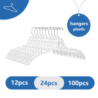 Cintres en plastique transparent de 17 pouces, moulés par injection, robustes, pour manteaux, costumes et chemises