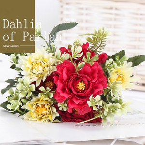 Pacchetto artificiale all'ingrosso del fiore di dalia per il Bouquet di nozze De Fleurs fiori decorativi <span class=keywords><strong>Mari</strong></span>ée - Product Image 1