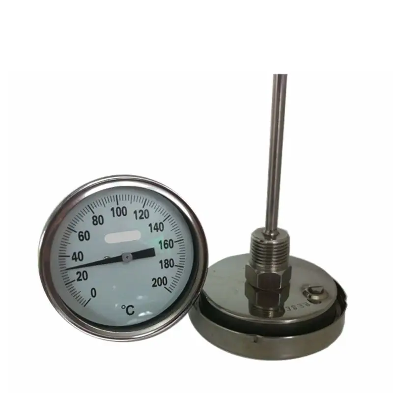 Industrial dial type 80mm stainless steel bimetal thermometer