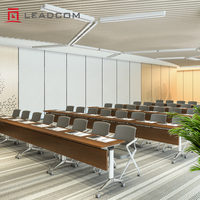 Table de réunion pliante LEADCOM LS-414A en aluminium, modèle ODM d'usine, pour bureau, salle de réunion, formation, avec plateau rabattable et empilable