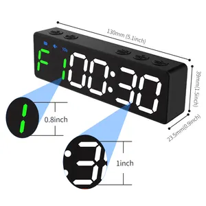 1 " Magnetic Led Count up Workout Timer Remote Control Gym Timer Clock Smart Stopwatch Timer