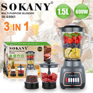 Thiết kế mới <span class=keywords><strong>600W</strong></span> 1.5L 3 trong 1 Heavy Duty trái cây <span class=keywords><strong>SMOOTHIE</strong></span> <span class=keywords><strong>MAKER</strong></span> Máy xay sinh tố Máy trộn thực phẩm Máy ép trái cây Ice Máy xay sinh tố với lọ thủy tinh - Product Image 4