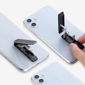Support de téléphone portable pliable et portable en plastique ultra-fin, créatif, avec adhésif, léger et universel - Product Image 4