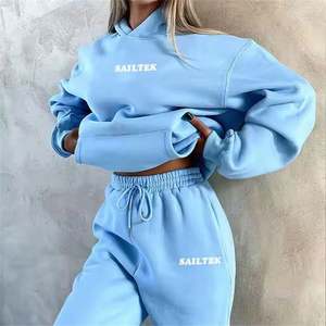 Conjunto de sudadera con capucha y Jogger de talla grande de 2 piezas para mujer - Product Image 1