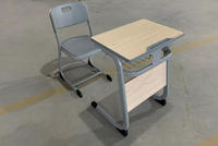 Meubles scolaires environnementaux modernes, ensemble de table et de chaises en métal pour étudiants universitaires, idéal pour le confort des élèves