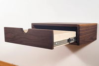 Table de nuit flottante avec tiroir, Table de chevet moderne du milieu du siècle
