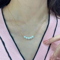 Collier de clavicule en perles d'eau douce naturelles à haute brillance, plaqué or 14 carats, bijoux de luxe mignons pour femmes