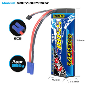 แบตเตอรี่ลิเธียมโพลิเมอร์ GNB GAONENG 5500MAH 2S 7.4V 100C XT60 T EC5 พร้อมสายเชื่อมต่อ สำหรับรถบังคับวิทยุ RC Baot 1:10 1/10 รุ่นปรับปรุง - Product Image 6
