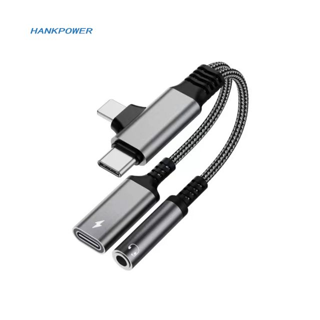 PD 60w Multi-Function 4 in 1 USB Type C Adapter to 3.5mm Jack Aux Adapter Charging Connector Adapter