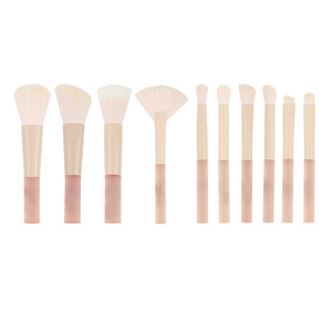 10-Piece Mini Makeup Brush Set Plastic Handle Soft Synthetic Bristles Portable Loose Powder Kit - Product Image 5