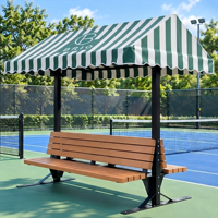 Banc de terrasse moderne en métal pour court de tennis, mobilier d'extérieur durable pour cour, structure en fer robuste, sièges sportifs très résistants – Offre Spéciale