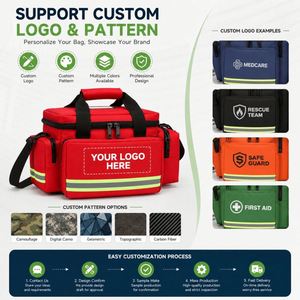 Trousse de premiers secours médicale personnalisée grande capacité avec bande réfléchissante pour les urgences et les traumatismes - Product Image 5