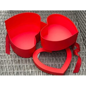 Valentine's Day Tired Heart Shaped Flower <b>Box</b> <b>Red</b> Cardboard With Lid For Holiday Gift Set - Product Image 6