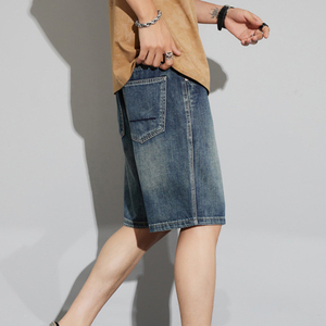 Shorts <span class=keywords><strong>en</strong></span> jean délavés vintage pour hommes avec logo personnalisé de haute qualité et à bon prix Shorts <span class=keywords><strong>en</strong></span> jean - Product Image 4