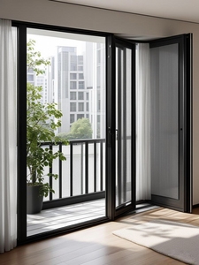 باب قابل للطي ثقيل مضاد للقرصة قابل للتخصيص لتقسيم الفيلا باب منزلق من سبائك الألومنيوم والزجاج مع ميزة قابلة للطي - Product Image 4