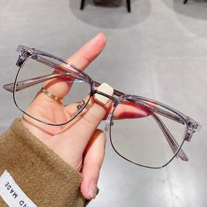 نظارات بصرية عصرية بتصميم كلاسيكي من المعدن المطلي كهربائياً باللون الأسود المطفي وعدسات بدون قوة طبية مضادة للضوء الأزرق - Product Image 4