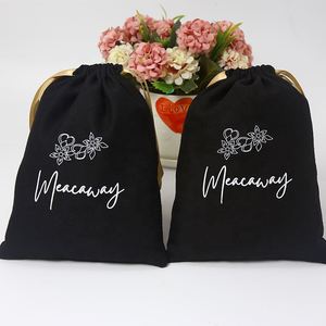 Wholesale Custom No Logo Printed Canvas Cotton Drawstring Shoe Gift <b>String</b> Bag Dust Bags Covers for Handbags - Product Image 6