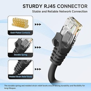Câble réseau Cat6 Premium 550 MHz 1000 Mbps, cordon Ethernet UTP <span class=keywords><strong>RJ45</strong></span> en cuivre pur pour Smart TV, Switch, PS5, Xbox - Product Image 5