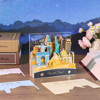 Bloc-notes 3D sur le thème du voyage autour du monde, monuments mondiaux, notes autocollantes en papier, papeterie de bureau sur le thème du voyage, bloc-notes 3D