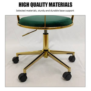 Thoải Mái Bọc Lại Phần Còn Lại Xoay Có Thể Điều Chỉnh Quay Vòng Nhung Hiện Đại Xoay Phòng Khách Vanity Ghế Ăn Với Bánh Xe - Product Image 4