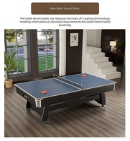 Table de jeu multifonction 3-en-1 avec billard, table de dîner et fonction de tennis de table, table de billard 7/8/9 pieds avec retour automatique des balles pour usage intérieur