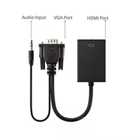 Convertisseur VGA vers HDTV avec prise en charge audio, adaptateur Full HD 1080p pour PC/ordinateur portable/moniteur (alimenté par USB)