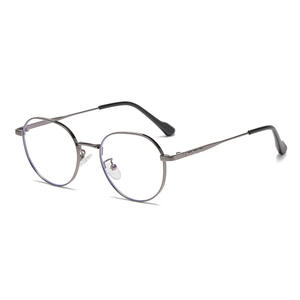 Occhiali <span class=keywords><strong>Vintage</strong></span> Retrò Rotondi Anti Luce Blu con Montatura in Metallo per Uso Quotidiano Unisex, Occhiali alla Moda per Adulti - Product Image 2