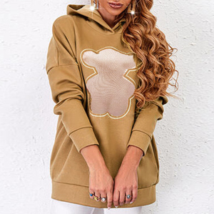 All'ingrosso comoda <span class=keywords><strong>felpa</strong></span> <span class=keywords><strong>con</strong></span> cappuccio da donna <span class=keywords><strong>con</strong></span> orsacchiotto di colore bloccato stile Vintage per l'inverno - Product Image 5