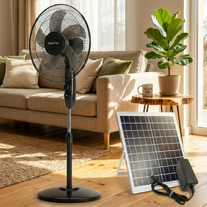 Ventiladores Recargables con Panel Solar, Ventilador Solar Económico, Carga <span class=keywords><strong>de</strong></span> Teléfono Móvil, 16 Pulgadas, Control Remoto, Ventilador Solar <span class=keywords><strong>de</strong></span> 12V - Product Image 2