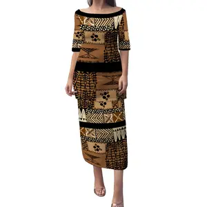 Tonga Puletasi robes à épaules dénudées pour femmes église traditionnelle été fête Maxi robe hawaïenne deux pièces hauts à la mode Streetwear